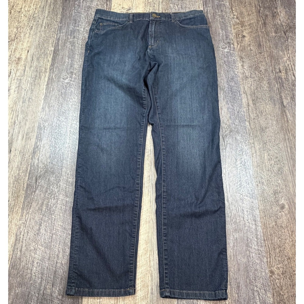 Travis Mathew Mens 34x32 Medium Wash Straight Leg Stretch Denim Blue Jeans